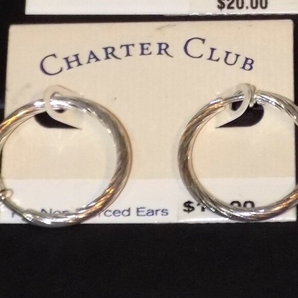 Lot 7 Pairs NWTs $138 Charter Club Hoop Earrings Bundle . Crystal, SW & More - Picture 8 of 10